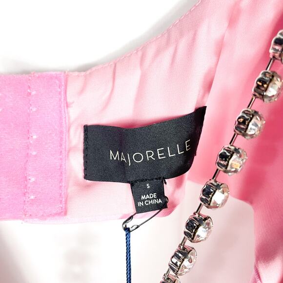 Majorelle Matteson Gown Pink‎ Crystal Strap Cutout Waist Plunge Sleeveless Sz S - Picture 15 of 15